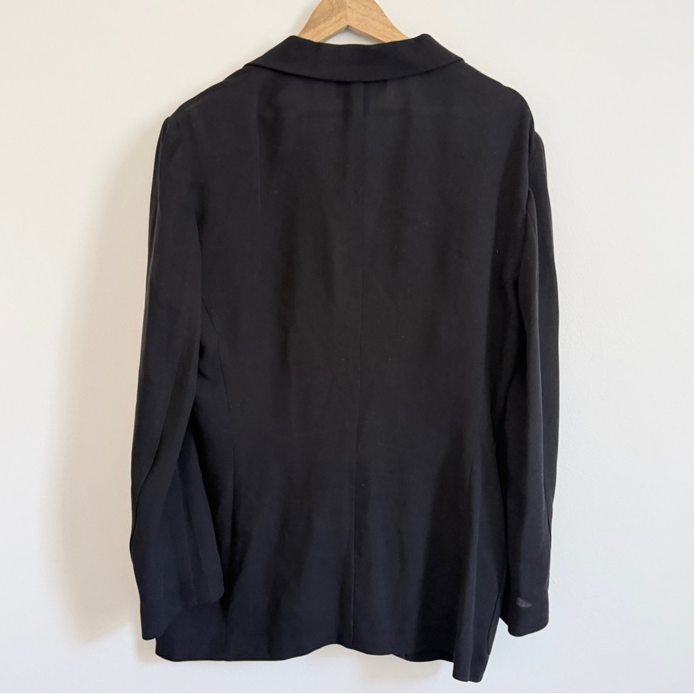 Ralph Lauren Silk Classic Black Blazer Size 12 Women’s Business Casual Luxury - Picture 7 of 10